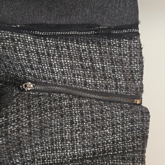 CACHE Charcoal Gray/Black Metallic Tweed Wool Blend Motorcycle Jacket Size 2 - Picture 4 of 11